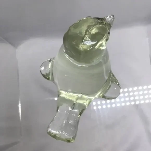 Handmade Art Glass Clear Bird Figurine Paperweight - Picture 2 of 6